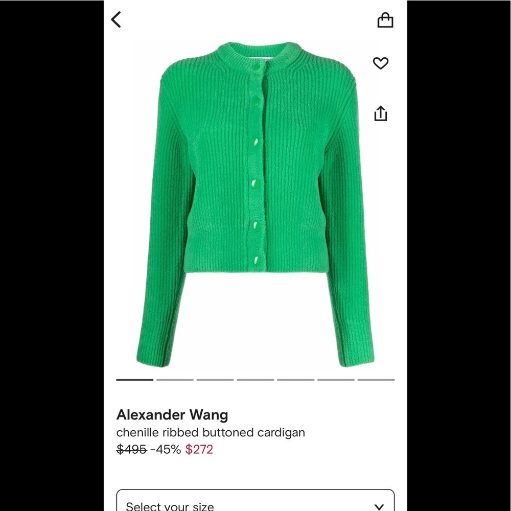 Alexander Wang chenille ribbed buttoned cardigan